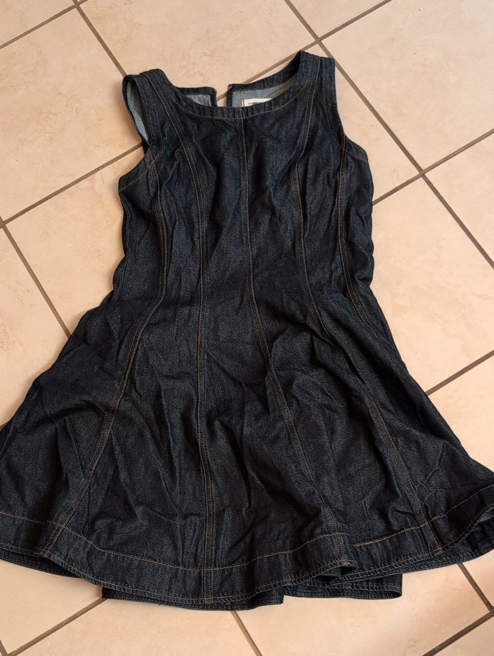 NWT Madewell Airy Denim Circle Mini Dress Rinse Wash Blue Size L - Picture 2 of 13